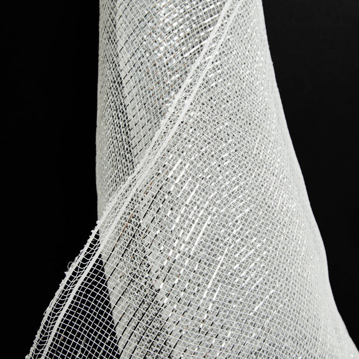 Wide Metallic White Decomesh Roll