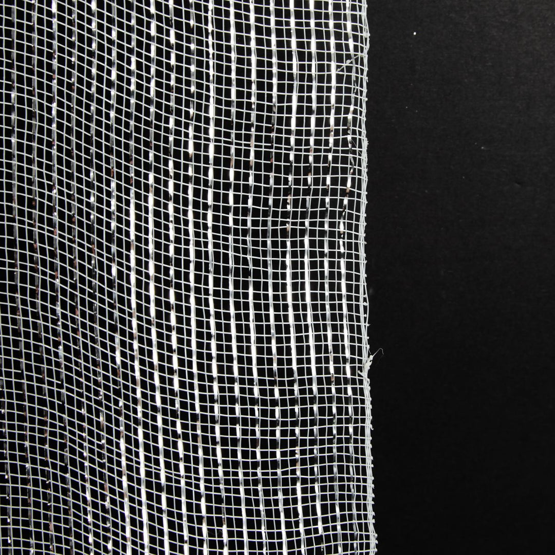 Wide Metallic White Decomesh Roll
