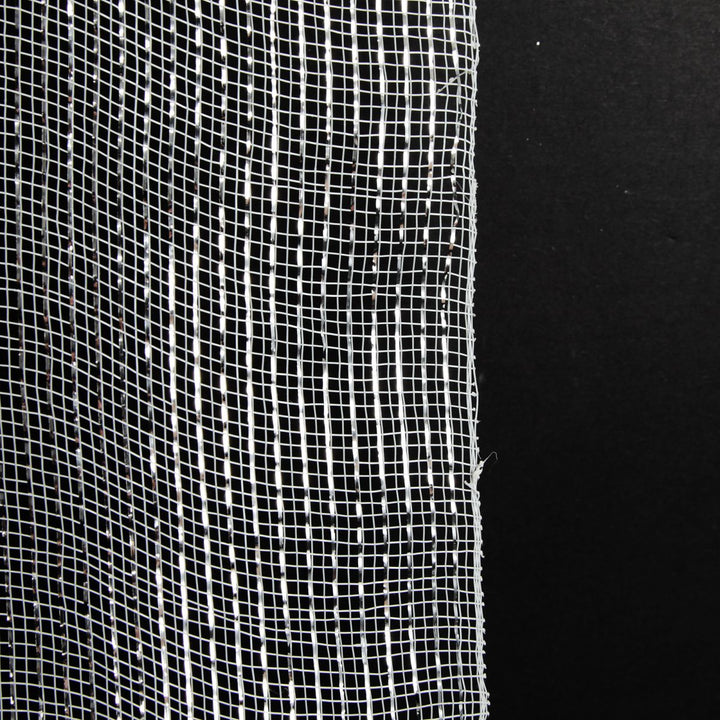 Wide Metallic White Decomesh Roll
