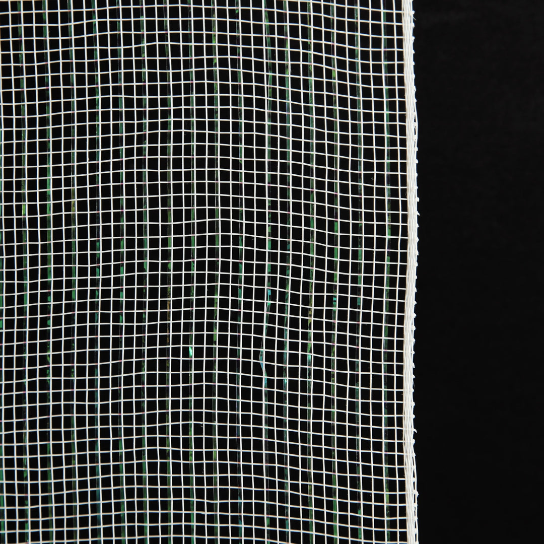 Wide Metallic White with Iridescent Thread Decomesh Roll