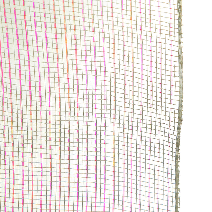 Wide Metallic White with Iridescent Thread Decomesh Roll
