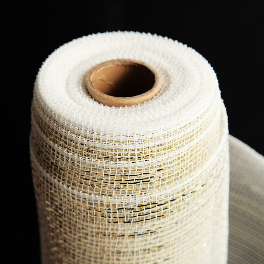 Wide Champagne Decomesh Roll