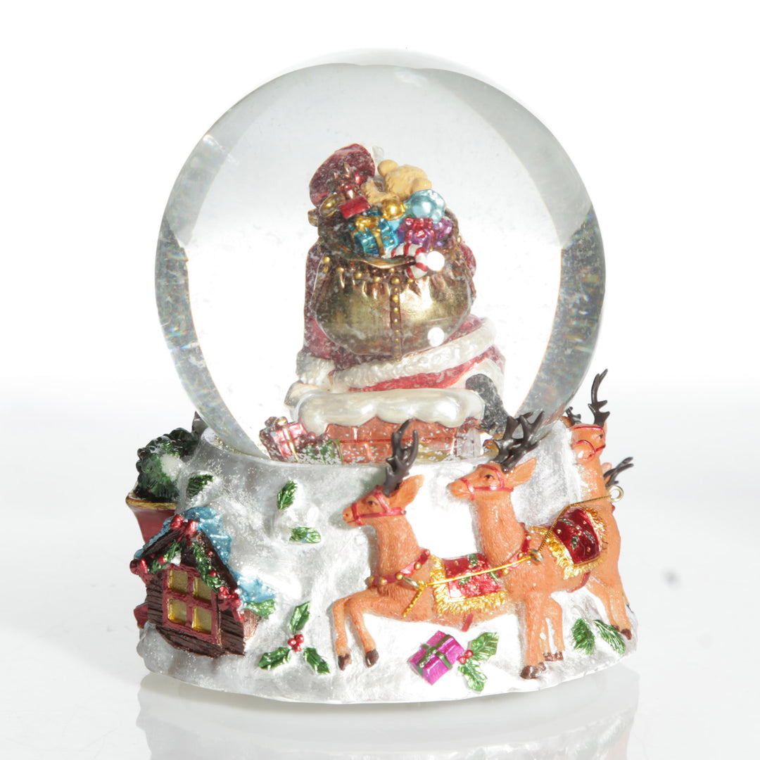 Christmas Musical Snowglobe with Santa and his Reindeers