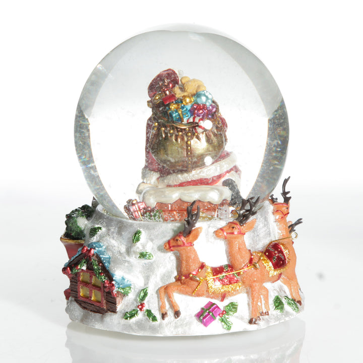 Christmas Musical Snowglobe with Santa and his Reindeers