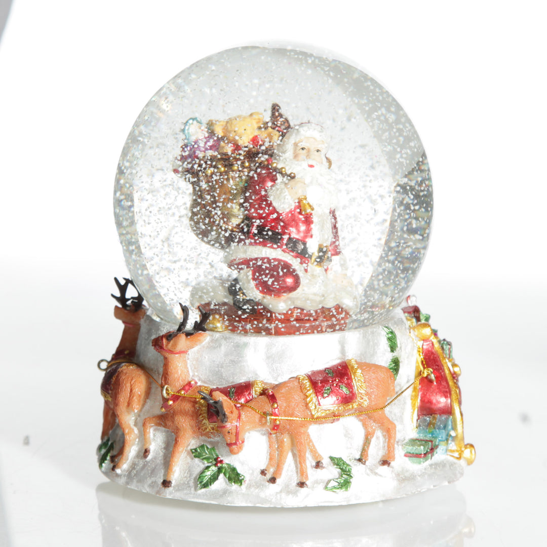 Christmas Musical Snowglobe with Santa and his Reindeers