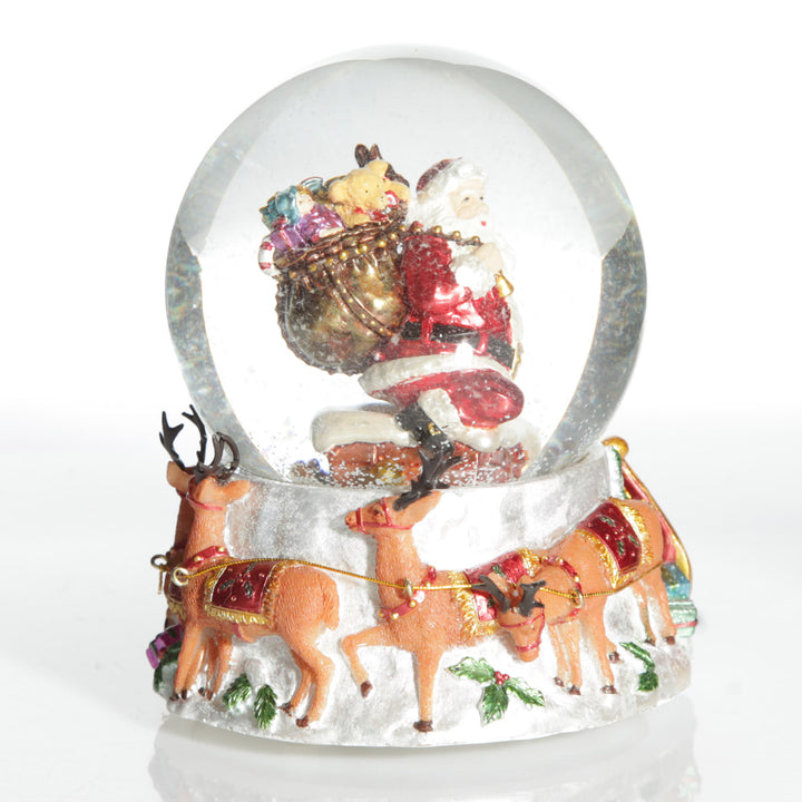 Christmas Musical Snowglobe with Santa and his Reindeers