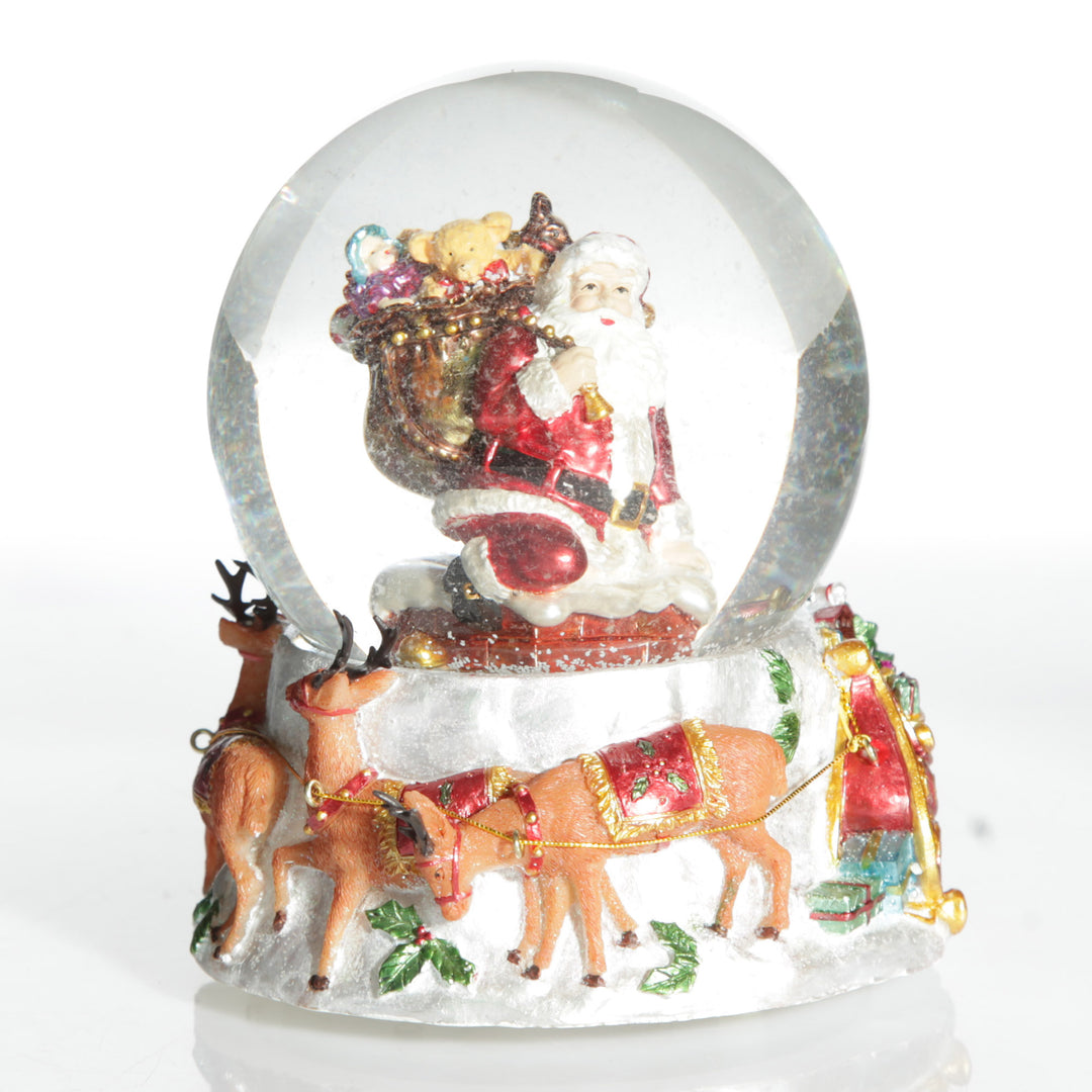 Christmas Musical Snowglobe with Santa and his Reindeers