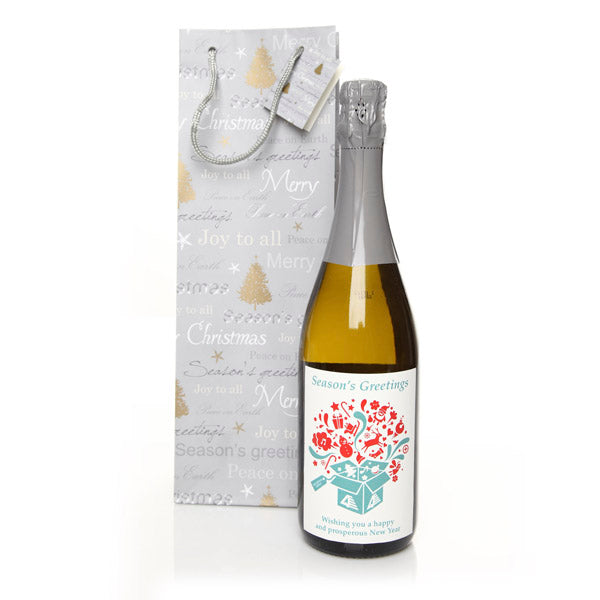 Merry Christmas Gift Bag Wine Bottle