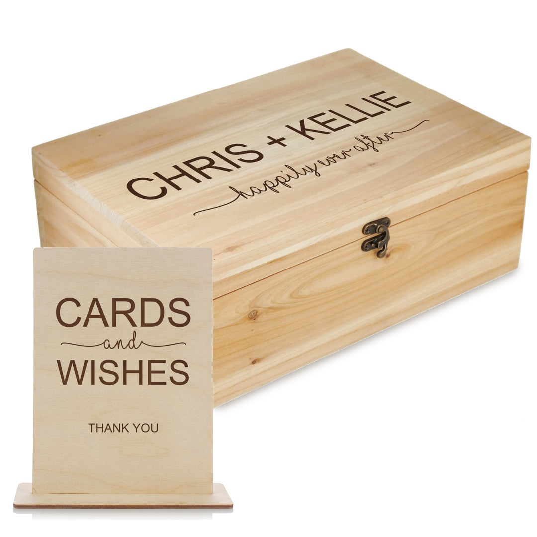 Personalised Sweetheart Wedding Wishing Well Natural Keepsake Box
