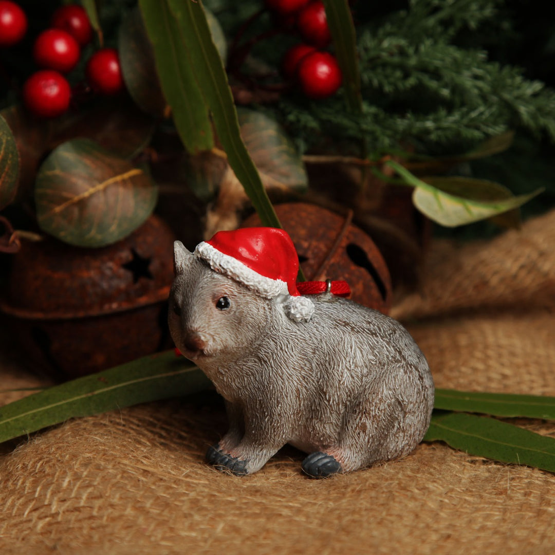 Wombat Australiana Christmas Tree Decoration with Backround