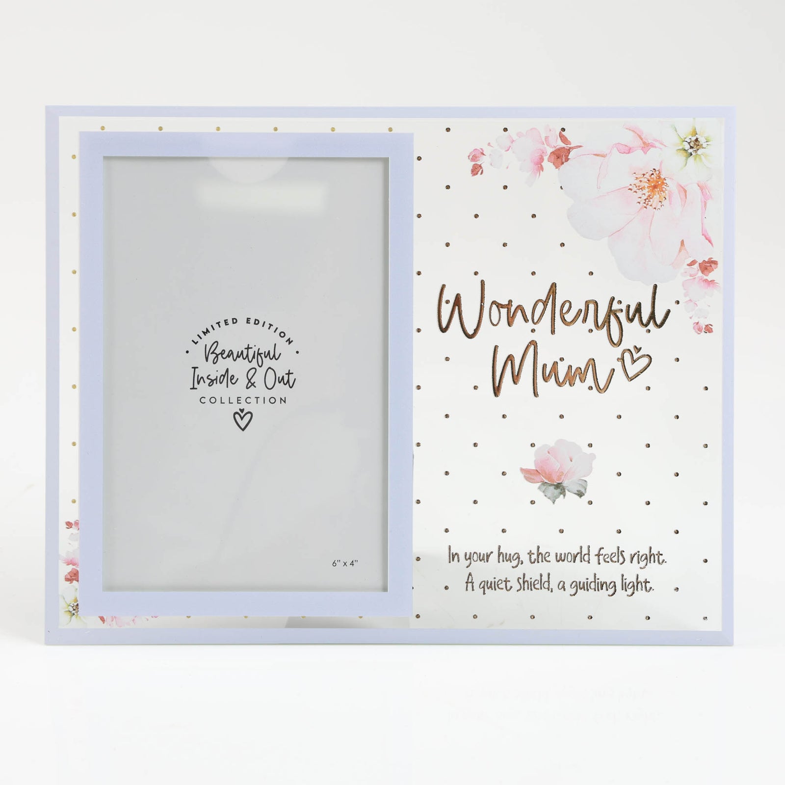 Wonderful Mum - Lilac Floral Photo Frame