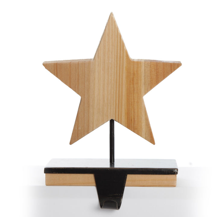 Wood Star Christmas Stocking Hanger