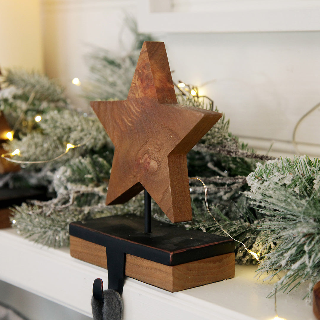 Wood Star Stocking Hanger