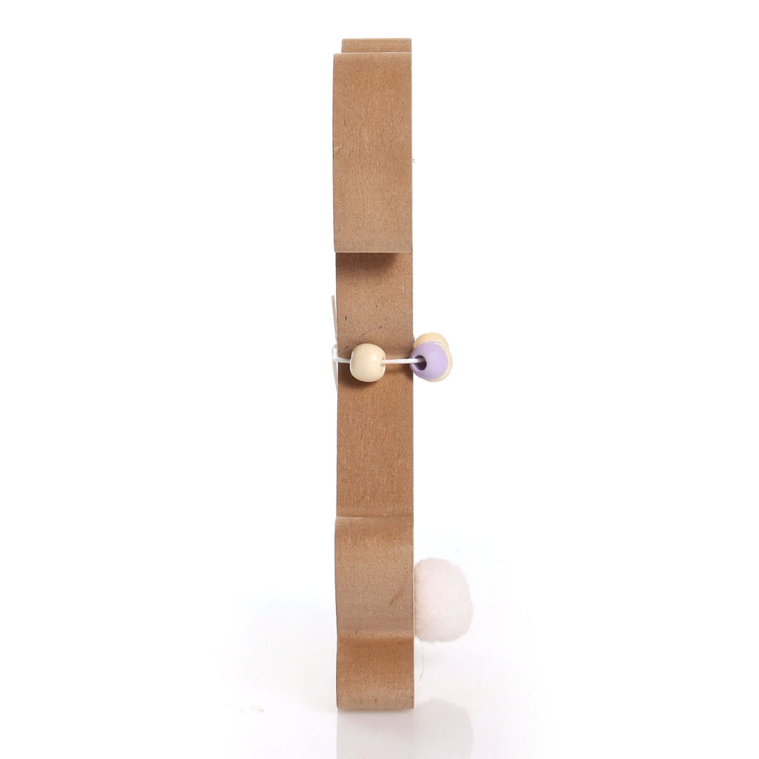 Wooden Bunny Easter Ornament with Bead Necklace