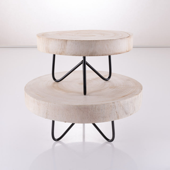 Wooden Display Stand with Metal legs