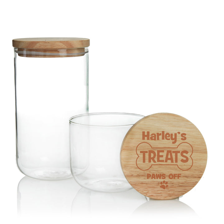 Personalised Treat Jar with Wooden Lid - Pet Treats