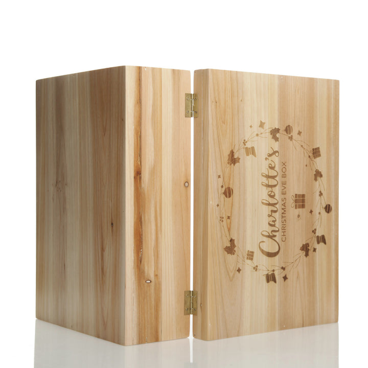 Personalised Wreath Wooden Christmas Eve Box
