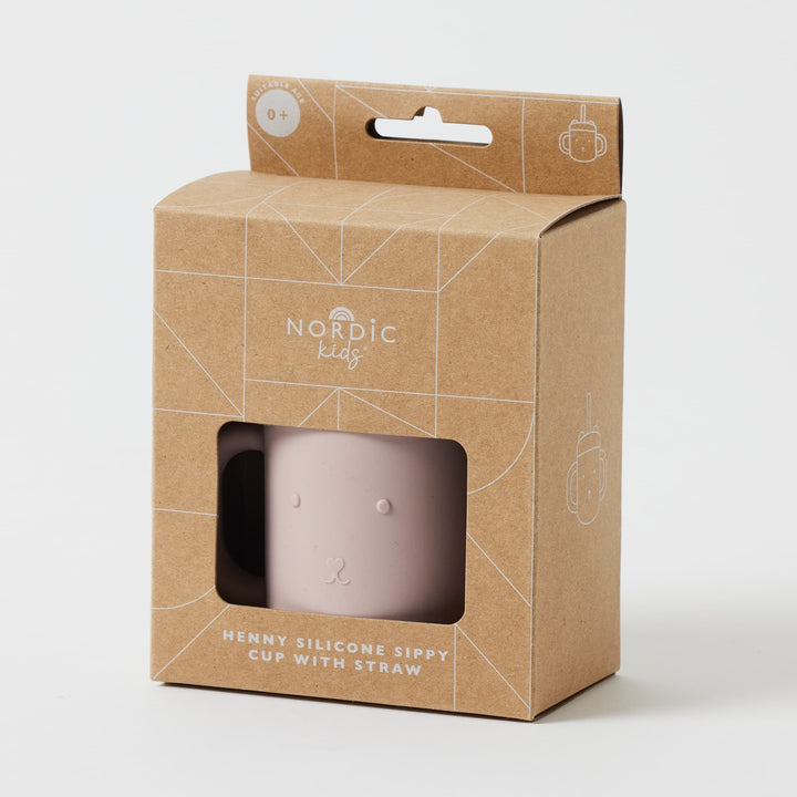 Henny Silicone Sippy Cup with Straw - Musk