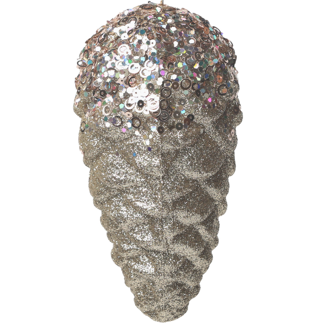 Glitter &amp; Sequin Hanging Pinecones - Set of 2 