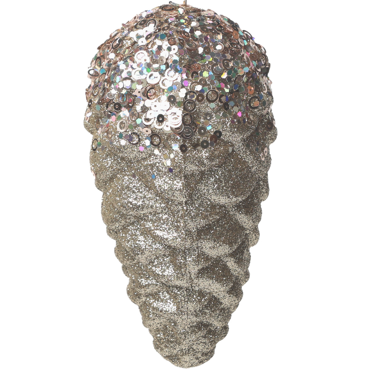 Glitter & Sequin Hanging Pinecones - Set of 2 