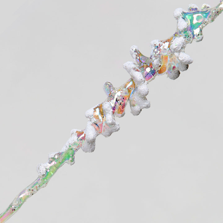 Frosted Iridescent Icicle Long Drop Tree Decoration