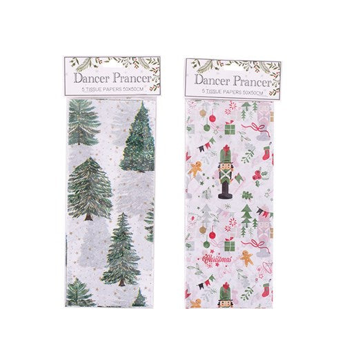 Assorted Christmas Tissue Paper Wrap 5 Pack 50cm x 70cm