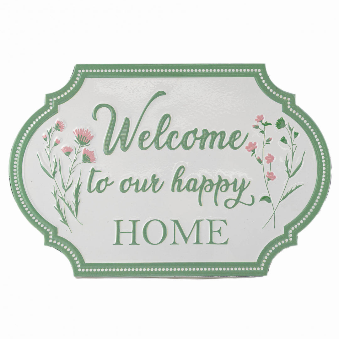 Welcome to our Happy Home Sign 35x23cm