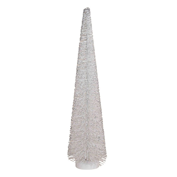 White and Silver Bottle Brush Christmas Tree - 90cm(H)