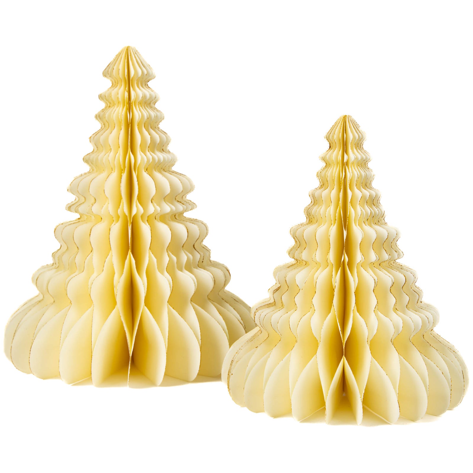 White Paper Christmas Tree with Gold Glitter Edge Medium 24cm(h)