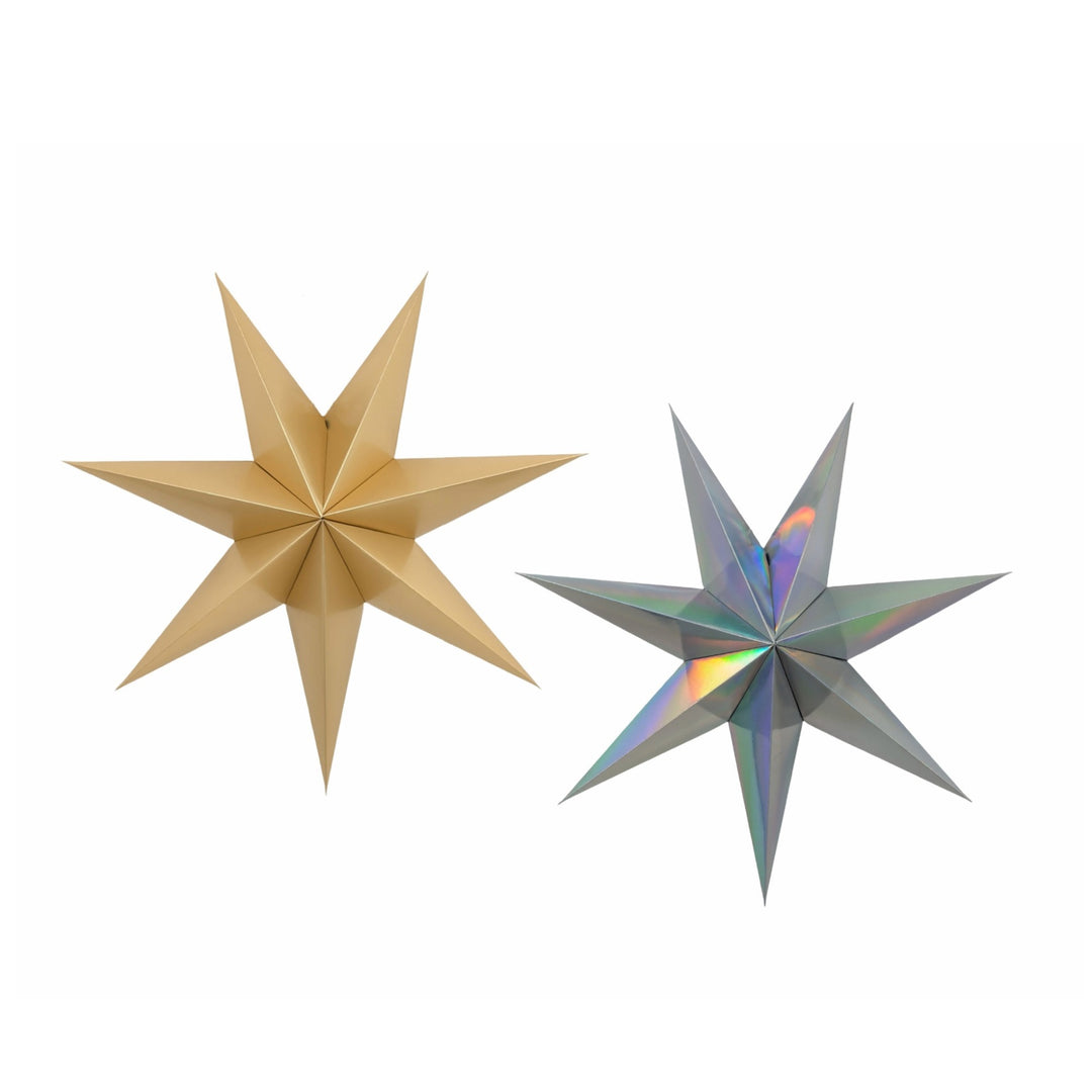 Metallic Silver Folded Paper Star - 40cm