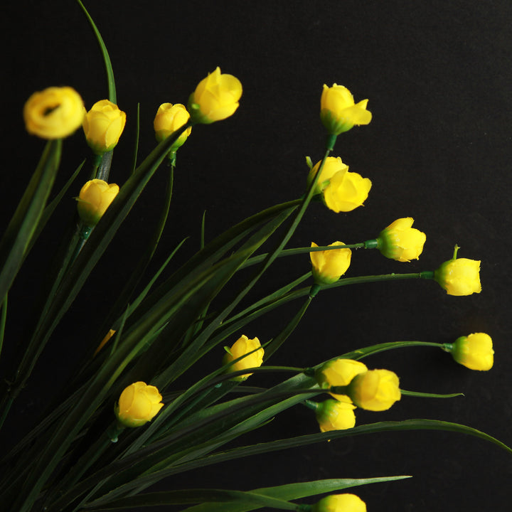 Yellow Mini Bulb Flower Bunch Set of 2