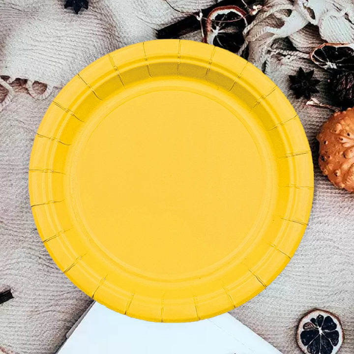Yellow Paper Plate - Pack of 12