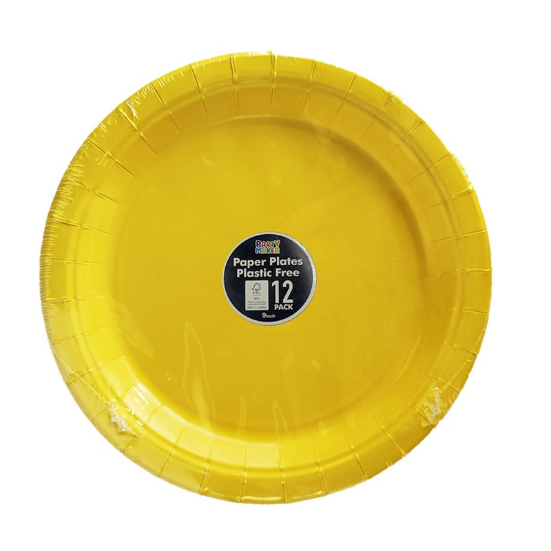 Yellow Paper Plate - Pack of 12