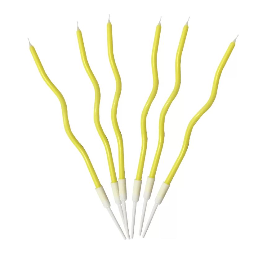 Yellow Curve Candle Set - 6 pack