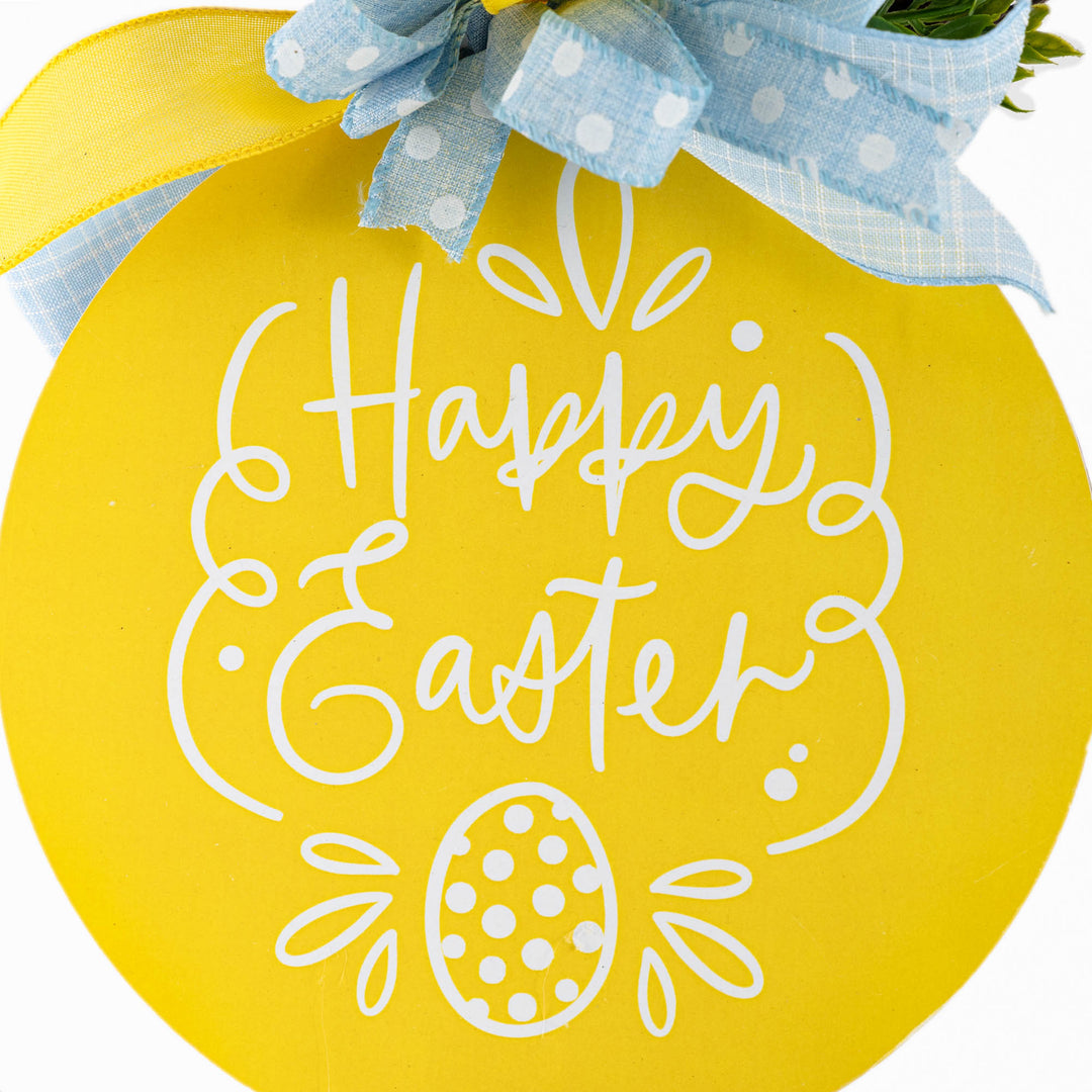 Blue and Yellow Happy Easter Egg Wreath