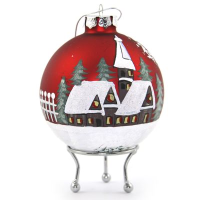 Red Christmas Village Christmas Bauble