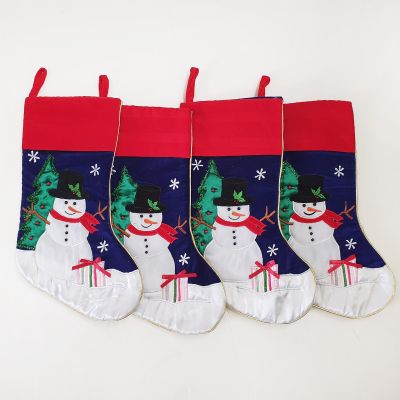 Set of 4 Traditional Snowman Stockings - Second
