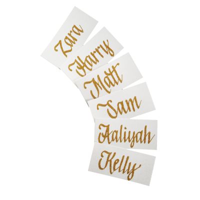 Personalised Name Cards (with Gold Glitter)