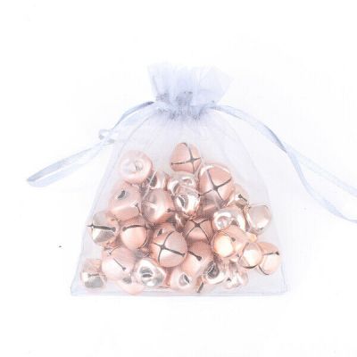 Rose Gold Mini Jingle Bell Decorations - Bag of 15