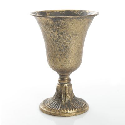 Antique Gold Metal Tall Vase Table Centrepiece