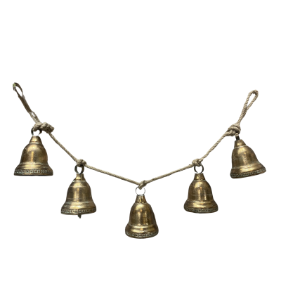 Antique Gold Nautical Bells Rope Garland 100cm
