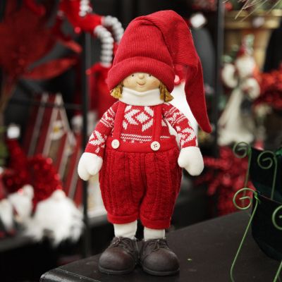 Astrid Cute Christmas Dress up Ornament in Red Overalls