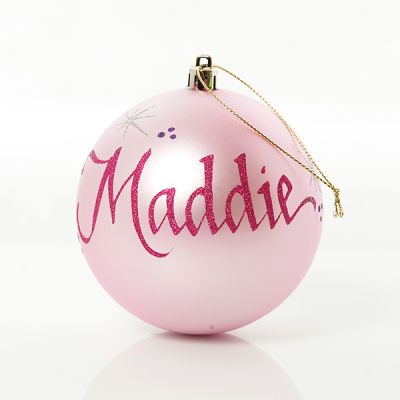 Baby Pink First Christmas Personalised Bauble