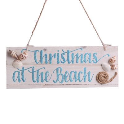 Beach Christmas Wood Plaque