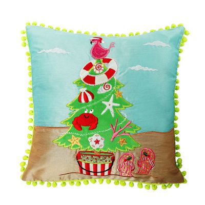 Pom Pom Beach Tree Cushion Cover