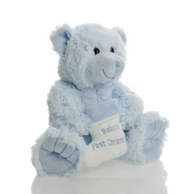 Blue Baby's First Christmas Teddy