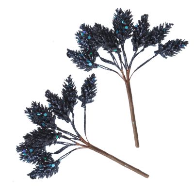 Blue Glitter Pinecone Clusters - Set of 2 