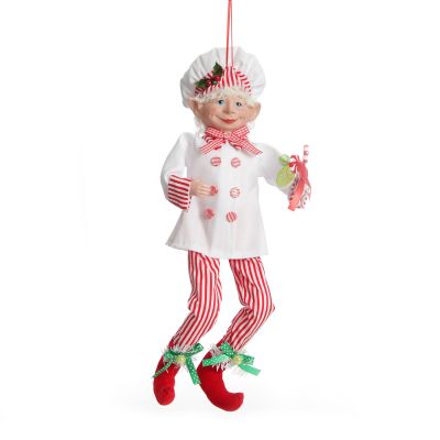 Candy Cane Chef Elf Ornament
