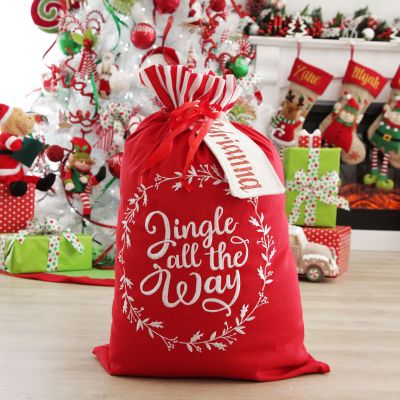 Personalised 'Jingle All The Way' Santa Sack