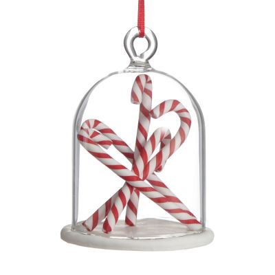 Candy Cane Filled Dome Hanging Christmas Tree Decoration